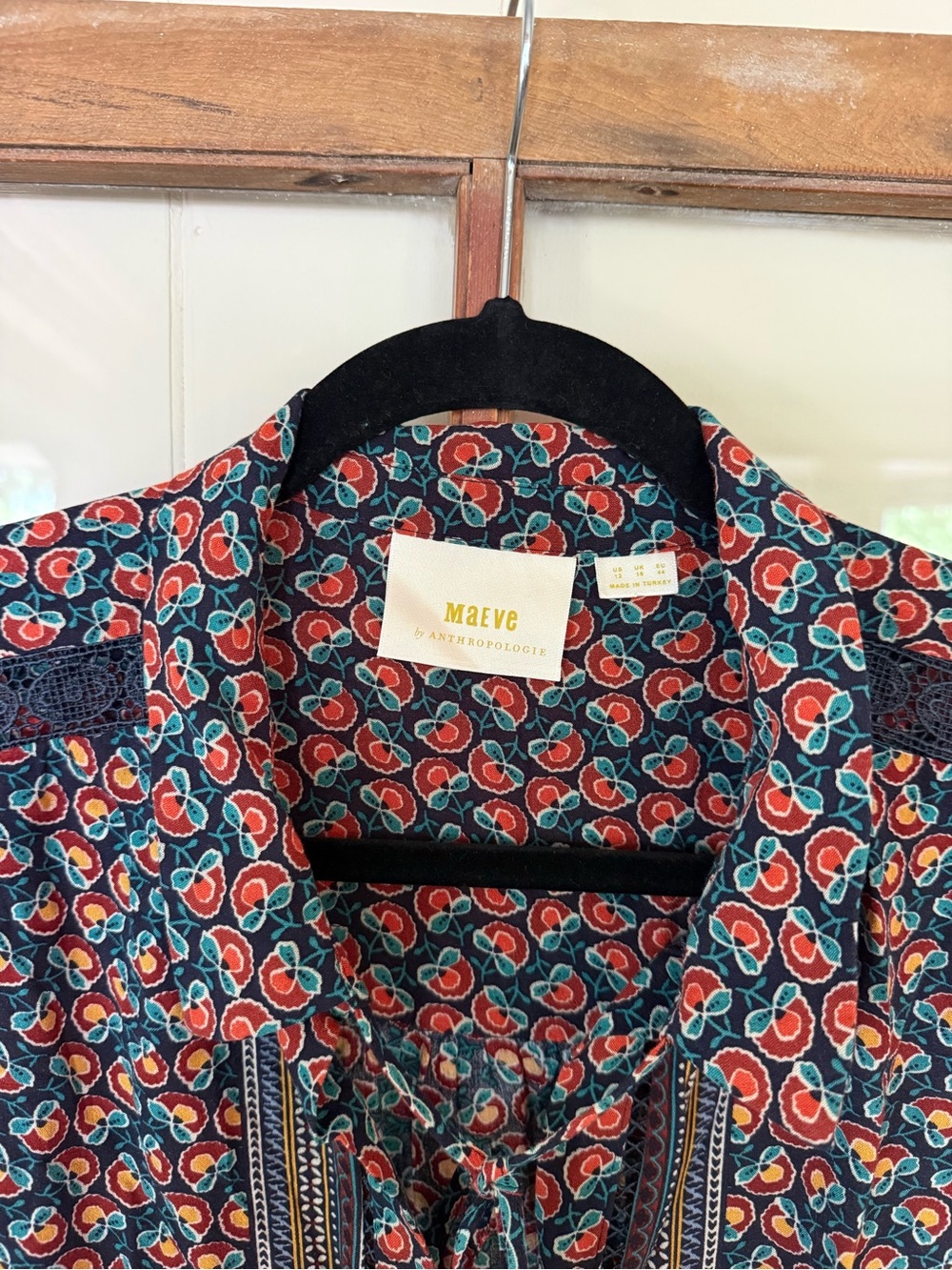 Anthropologie Maeve Janie Flounced Peasant Blouse Boho Floral Cottagecore - 12 - Picture 6 of 12